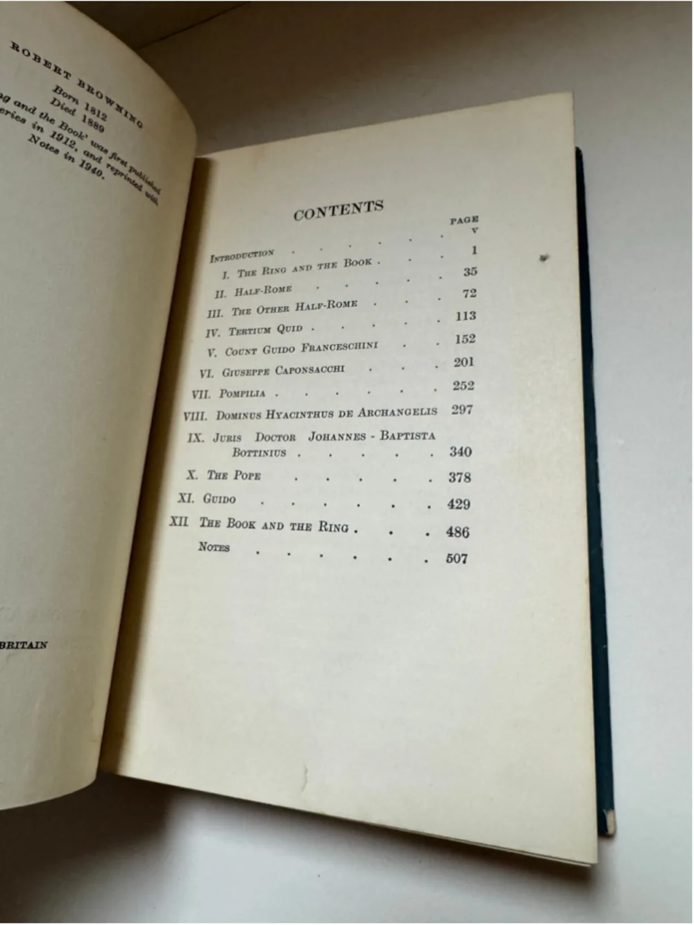 The Ring And The Book. (Robert Browning - 1943)